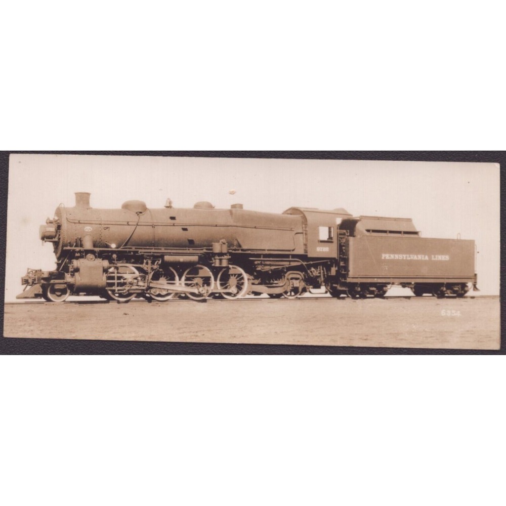 PRR Pennsylvania Lines 2-8-2 #9722 Steam Locomotive Vintage Roster Photo